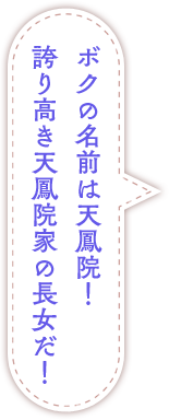 ボクの名前は天鳳院！　誇り高き天鳳院家の長女だ！