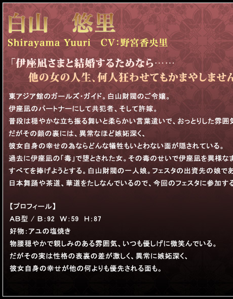 白山悠里　プロフィール
